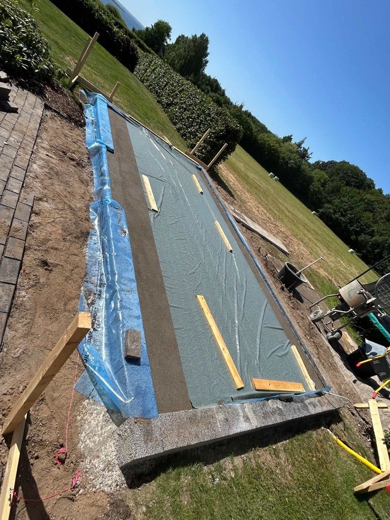 Fundament under opbygning
